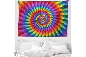 ABAKUHAUS Trippy Arazzo, Vibrante Arcobaleno a Spirale, Tessuto Parete Appeso Decorazione per Camera da Letto, Soggiorno, dormitorio, 150 x 110 cm, Multicolore Magenta