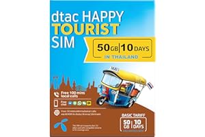 MARCO POLO MOBILE DTAC Local SIM para Tailandia de 50 GB a Velocidad máxima | Prepago