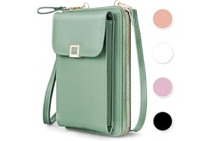 Pystuvo Crossbody Bags For Women Cross Body Phone Bag, Leather Phone Bags for Women Crossbody Waterproof Mobile Phone Bag with Long Strap Zippered Card Slot, Small Cell Phone Shoulder Bag