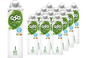 Dr. Antonio Martins - Coco Juice Pur I 100% Natürliches Kokoswasser I Erfrischend I Hydratisierend I Ohne Zusatzstoffe I Vegan I Bio (12x 1000 ml)