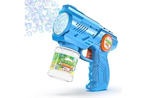 Blubbel Pistolet a Bulle, Machine pour Bulles Savon Enfant, Générateur Mousse LED, Jouet Extérieur, Cadeau Été, Bazooka Mariage, Lance-Bulles Portable, Activité Jardin, Jouets de Plein air