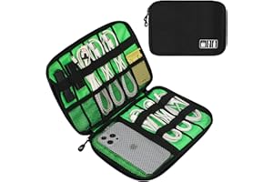 FYY Borsa organizer elettronica, organizer elettronica, Organizer per cavi, Borsa organizer per cavi, Custodia intelligente per cavo impermeabile, Cavo di alimentazione, Caricabatterie, Cuffie, Nero