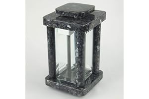 designgrab Moderne Lampe Funéraire en Granit Labrador Blue Pearl BP/Labrador Acier