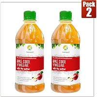 Nutrinelife Apple Cider Vinegar for Weight Management ACV 500 ml with Mother, Raw Unfiltered Unpasteurized Apple Cider Vinegar for weight Management, hair Growth Face, Beauty, Health Small Bottle for Men and Women, (Pack of 2)