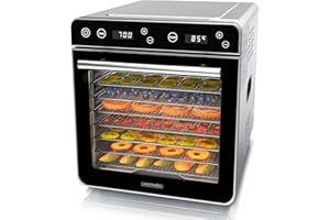 ‎ARENDO Arendo - Dörrautomat Edelstahl mit 8 Edelstahlgitter - 700 W - 35°-85°C - 8 Edelstahl Einlegetabletts mit insgesamt 6700 cm² - Dörrgerät Dehydrator Obsttrockner Dörrapparat - Obst Fleisch Pilze uvm