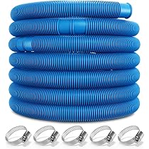 Tuyau D'Aspiration Piscine Noir 1,25m Diamètre 32mm - Résistant Chlore & UV, Divisible, Compatible Aspirateurs