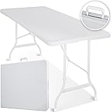 KESSER® Buffettisch Tisch klappbar Kunststoff 180x75 cm Rattan Optik Campingtisch Partytisch Klapptisch Gartentisch für Garte
