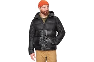 Marmot Meżczyzni Guides Down Hoody, Lekka kurtka puchowa, ciepła kurtka zimowa, wodoodporna kurtka pikowana, wiatroszczelna kurtka funkcjonalna, kompaktowa kurtka outdoorowa z kapturem, Black, L