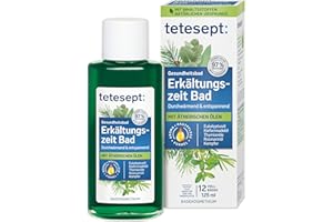 ‎AEULN tetesept Erkältungszeit Bad – Gesundheitsbad für die kalte Jahreszeit mit 5 ätherischen Ölen – Wohltuender Badezusatz zur Entspannung von Körper und Geist – 1 x 125 ml