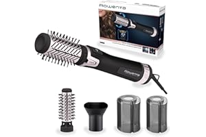 Rowenta Brush Activ' Dry & Style–Cepillo de aire de 1000 W de potencia,seca y moldea,3 ajustes velocidad/temperatura,boquilla de presecado,golpe aire frío,varios accesorios, cabello con volumen CF9550