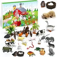 Calendrier De L'Avent 2025 Animaux De La Ferme - 24 Jouets En Plastique, Pour Enfants 3-9 Ans, Cadeau Noël