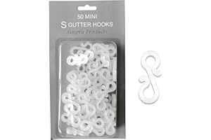 SIMPLY PRODUCTS Clear Gutter Hooks for Outdoor Lights, Christmas Light Clips, Mini Weatherproof Plastic Outdoor Light Hooks, Clear S Clips for Christmas Decorations Fairy Lights, String/Rope Lights (Pack of 50)