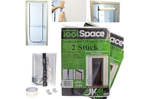 ToolSpace Drzwi chroniące przed kurzem z zamkiem błyskawicznym, 220 x 120 cm, typ "U", łatwa instalacja, wielokrotnego użytku i trwałe, idealne do renowacji, chronią przed kurzem, brudem i rozpryskami