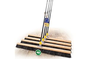 ‎NOVALIV Novaliv 4X Feinstaubbesen mit Rosshaar Mischung I 100cm mit Teleskopstiel I Kehrbesen Hofbesen Werkstattbesen Großraumbesen