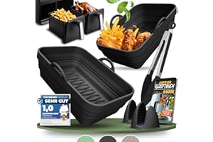 ‎KNUSPERLIEBE KNUSPERLIEBE® Set of 2 Accessories for Ninja Foodi Max Dual Zone Silicone Mould, Foldable, Dual Zone Airfryer, Hot Air Fryer, AF300 AF400 AF451, Silicone Insert Air Fryer Accessories, Dishwasher Safe