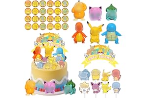 ZEILABANG KAKADI Tortendekoration Cake Topper Set,Happy Birthday Cake Decoration,Cartoon Anime Figures Birthday Cake Party Decoration,Happy Birthday Topper für Jungen Geburtstag Party Kuchen Dekoration Supplies