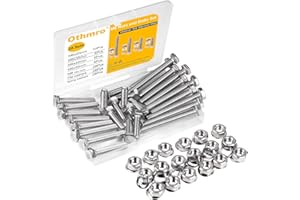 OTHMRO M6-1.0 Nuts and Bolts Set, 6mm Hex Bolts Sets with Washers Stainless Steel Machine Screws Assorted, Fully Threaded 20mm 35mm 40mm 50mm Bolts with Plastic Case Replacement Bolts for Furniture