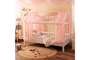 Alcube Kit de décoration de lit de Maison avec baldaquin, Fanion sans Guirlande Lumineuse pour Lits jusqu'à 2 m de Long, Rose, pour garçons et Filles, décoration pour Chambre d'enfant