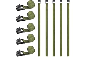 ‎RIO DIRECT RIO Direct 10 Stück Spanngurt kurz 50cm, Befestigungsriemen, Spanngurte Fahrradträger, Kleine Spanngurte/grüne Zurrgurte mit klemmschloss für Fahrrad, Sackkarre, Motorrad, Gepäck