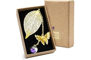 ZSMJAER Lesezeichen Metall, Lesezeichen Blumen, Lesezeichen Aus Goldfolie, Damen Geschenke Ideen, Bookmark für Buchliebhaber, Geschenk für Frauen Weihnachten (Violett)