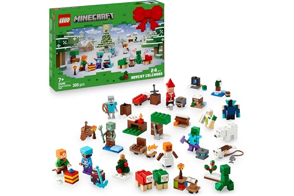 LEGO Minecraft Le Calendrier de l’Avent 2025 - Jouet pour Garçon ou Fille dès 7 Ans - Compte à Rebours Avant Noël avec 24 Surprises Dont Minifigurines & Constructions Miniatures - Cadeau Gaming 21280