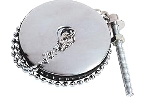 Wirquin 39204004 Bouchon D57 avec enjoliveur en métal et avec chaînette L300 mm pour évier, lababo ou baignoire, chromé