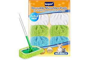 KEEPOW 6 stycken återanvändbara fuktiga markdukar för Swiffer Sweeper