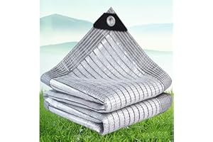 AOCET 85% Aluminet Shade Cloth for Car Dogs Plants, Heavy Duty Shade Cloth Mesh Sun Block Fabric with Grommets for Garden Greenhouse Cover Flowers Patio Dog Crate Cover (Size : 2×3m)