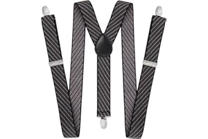 ELEPRUC Bretelle, Bretelle da Uomo con 3 Forte Clip, Bretelle Uomo Larghe 3.5cm, Registrabili, Bretelle Donna a Forma di X