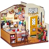 Rowood Minyat&uuml;r Ev Seti, Yetişkinler i&ccedil;in DIY Minyat&uuml;r Bebek Evi Kiti, Yetişkinler i&ccedil;in LED ile Yapılacak Model Kitleri, Yeti