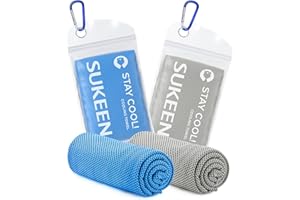 Sukeen Cooling Towel, 2 Pack Cooling Towels for Neck, Soft Breathable Sweat Towels, Stay Cool Ice Towel, Microfibre Gym Towel Men Women Work Out Sports Yoga Golf (40"x12")