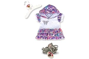 Build Your Bears Wardrobe Build a Bear - Vestito da orsacchiotto a forma di farfalla, colore: viola