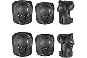 WolinTek Sets de Protection Enfant Genouillères,Coudières, Protections pour Enfant,Protections de Skateboard, Enfant Set de 6 Protections pour Vélo Bicyclette Patinage Skateboard BMX Roller