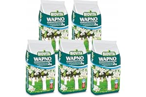 BIOVITA DECORATIVE STONES & GARDEN MINERALS 5X Weißanstrich Obstbäume Baumanstrich - Baum Pflege Frostschutz Gartenkalk 2kg - Set - 10 kg insgesamt - Rasenkalk - Kalk als ergänzender Dünger - Rasendünger Frühjahr, Herbst