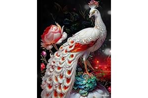 SXCCNW Diamond Painting Set, 5D Diamant Painting, DIY Diamant Kunst Malerei Stickerei Set Mosaikherstellung Erwachsene Diamant Kunst Handwerk Kreuzstich Bilder für Home Wand Dekor 30x40cm Wunderschöner Pfau