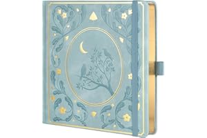 ‎TIEFOSSI TIEFOSSI Bullet Dotted Journal Notizbuch, Dot Grid Notizbuch für Frauen Männer, Hardcover PU Leder Journal, 160 GSM dickes Papier, 160 nummerierte Seiten mit Goldrand, 20,4 x 20,4 cm