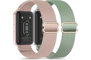 EverAct Elastische Armband kompatibel mit Samsung Galaxy Fit 3 Armband Ersatzband Uhrenarmband Zubehör für Samsung Galaxy Fit 3 SM-R390 Nylon Ersatzarmband Sport Uhrenarmband Damen Herren