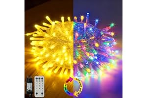 MOLVCE LED-strängljus för utomhusbruk - 30 m - 300 LED - Varmt vitt och flerfärgat - Med fjärrkontroll - 11 färgbyten - Vatte