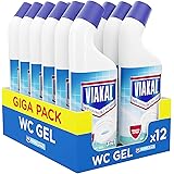 Viakal WC Gel Anticalcare, 12 Confezioni da 750ml, Tecnologia Anti-Goccia, Elimina Fino Al 100% Di Calcare e Residui di Sapon
