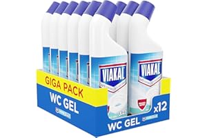 Viakal WC Anticalcare Detersivo Gel Bagno, 12 x 750 ml, Rimuove il Calcare, i Residui di Sapone e i Batteri per un'Igiene Profonda