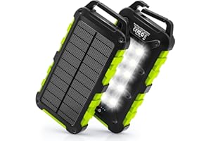 YINGMO Solar Power Bank 20000mAh, PD 15W Schnellladegerät USB C Portable Solar Ladegerät mit 3-Ausgängen und 10-LED, externer Akku für Smartphones Tablets im Freien