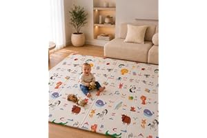 kidoola Reversible Large Baby Play Mat | Soft Playmat for Baby's Crawling, Tummy Time | Thick Floor Mats for Children, Toddle