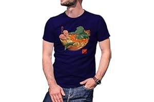 B&S BOUTIQUE Spicy Lava Ramen King Godzilla T-Shirt Maglietta per Uomo
