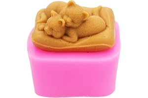 LONGCANG MOLD LC Zwei Katze N298 Craft Art Silikon Seifenform Craft DIY Silikon Seifenform Kerze Handgefertigt