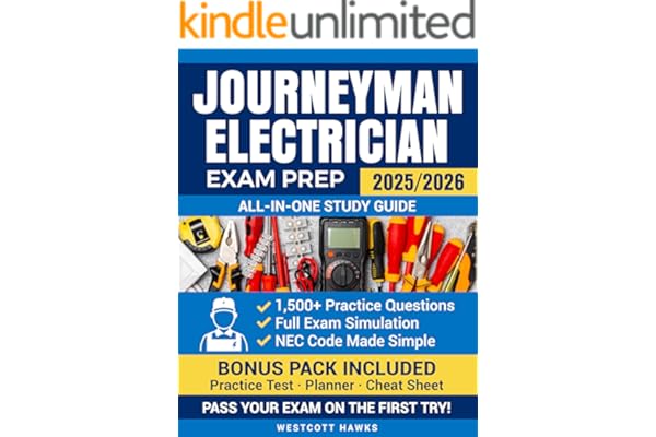 Journeyman Electrician Exam Prep: All-in-One Study Guide with 1,500+ Practice Questions, Full Exam Simulation, NEC Code Mastery, and Bonus Materials via QR Code (English Edition)