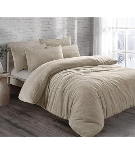 Velosso Ochre Plush Corduroy Teddy Fleece Duvet Cover & Pillowcase Set