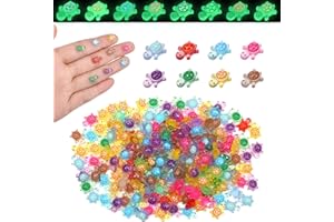 KALIONE 200 Stück Mini-Schildkröte Leuchtend, DIY Mini Figuren Tiny Resin Animals Niedlich Harz Figuren Winzige Schildkröten für Gartendeko, Heimdekoration, Landschaftsgestaltung