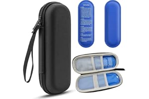 QILUCKY Insulin Cooler Travel Case, Diabetic Travel Case with 2 Nylon Ice Packs, Diabetic Supplies Insulin Pen Case, Portable Insulin Travail Case(Black)