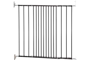 BABYDAN Puerta Extensible para Perros con diseño escandinavo de Mascotas, 62,5-106,8 cm de Ancho, 68 cm de Alto, Puerta de Escalera Extensible/Puerta de Mascotas/Puerta de Seguridad, Metal, Negro, Fabricada