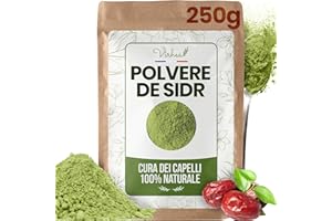 VIRHEA Polvere di Sidr 250 g - Polvere di giuggiolo naturale per capelli e viso - Qasil Ayurvedico idratante e volumizzante - Cura dei capelli e maschera per crescita e volume